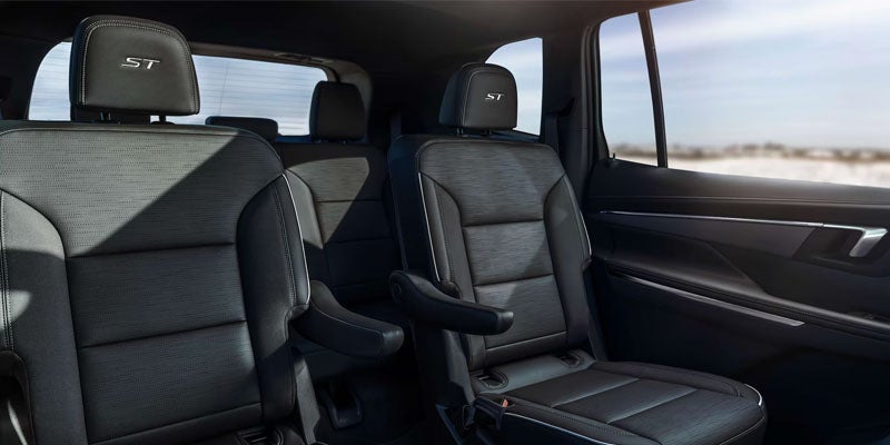 Second-row seating area with premium black leather seats