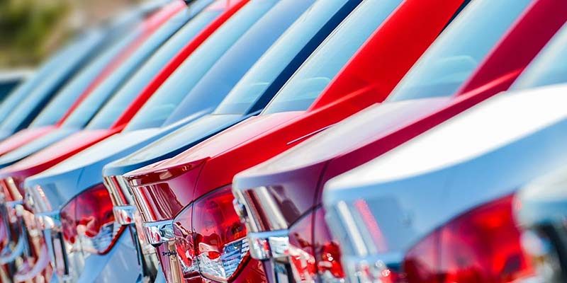 used cars in dealership lot